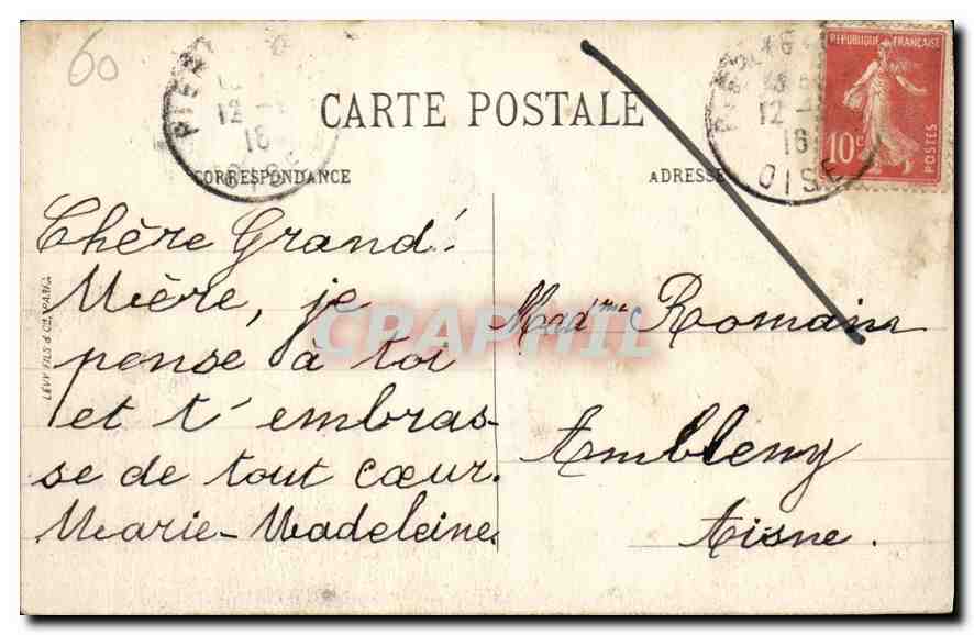 CPA Pierrefonds Le Chateau Cote Ouest — Verso