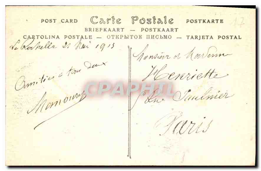 CPA La Rochelle L'Entree du Port d'Echouage Bateaux — Rückseite