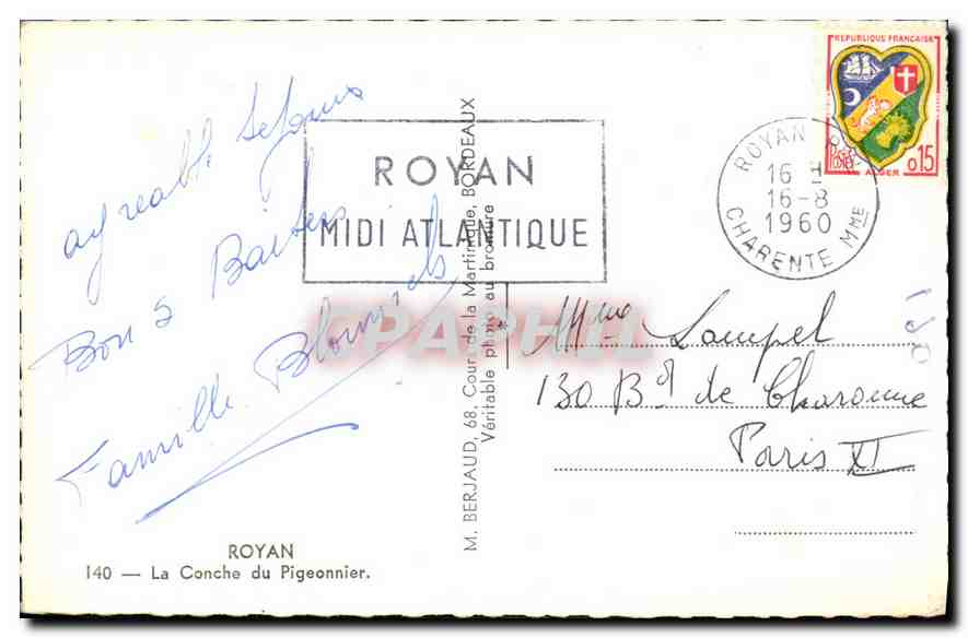 CPM Royan La Conche du Pigeonnier  — Rückseite