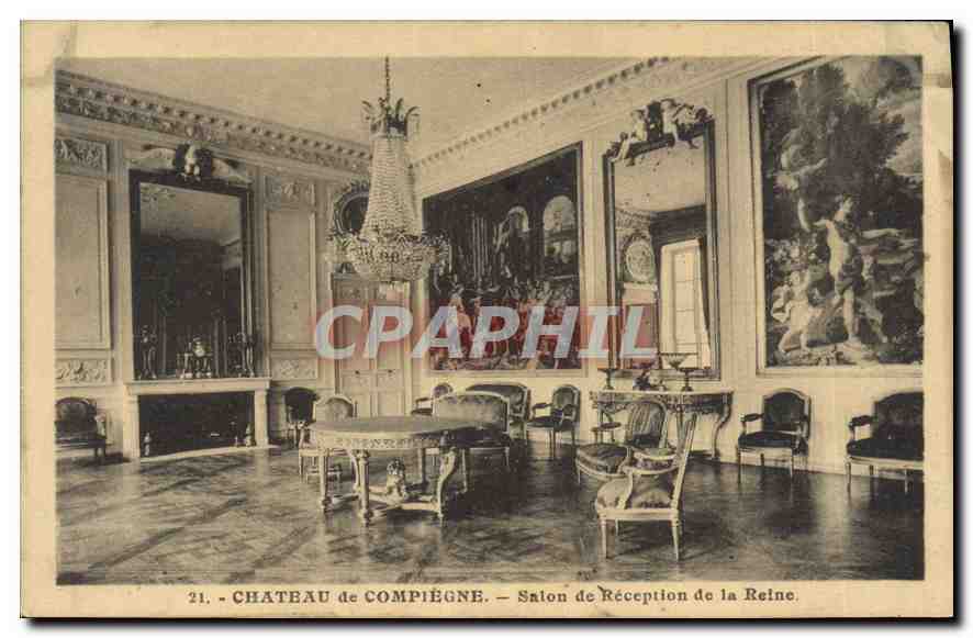 CPA Chateau de Compiegne Salon de Reception de la Reine 