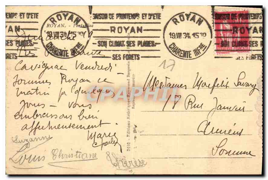 CPA Royan Pontaillac  — Back