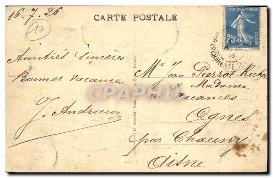 CPA St Georges de Didonne Le Port et les Rochers  — Back