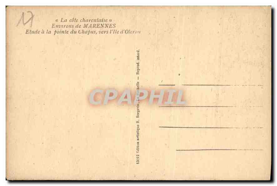 CPA Environs de Marennes Etude a la pointe du Chapus vers I'Ile d'Oleron  — Rückseite