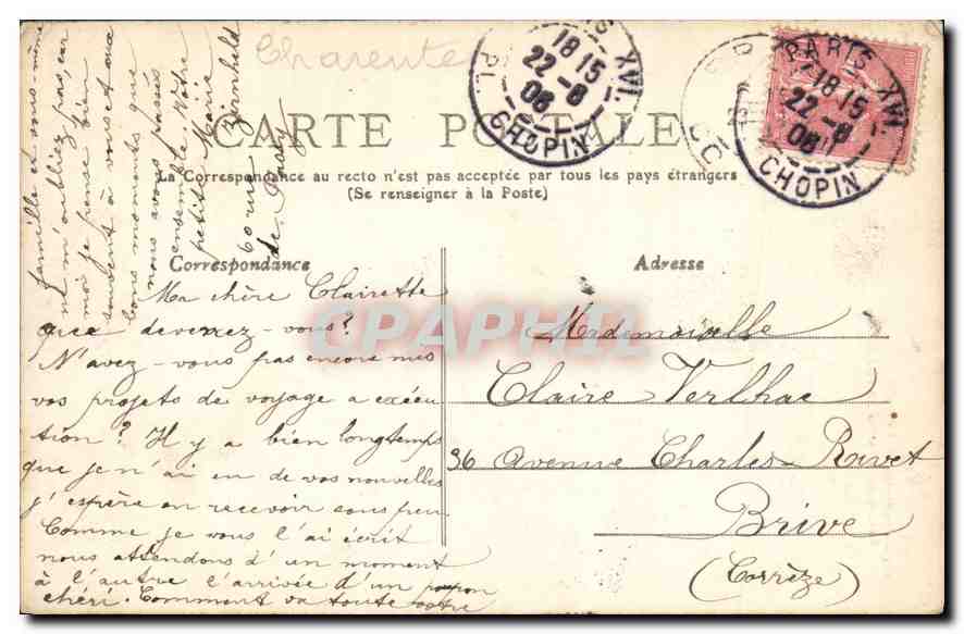 CPA Environs de Royan Roche Isolee a Vallieres  — Verso