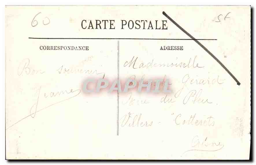 CPA Pierrefonds La Cheminee de la Salle des Preux  — Rückseite