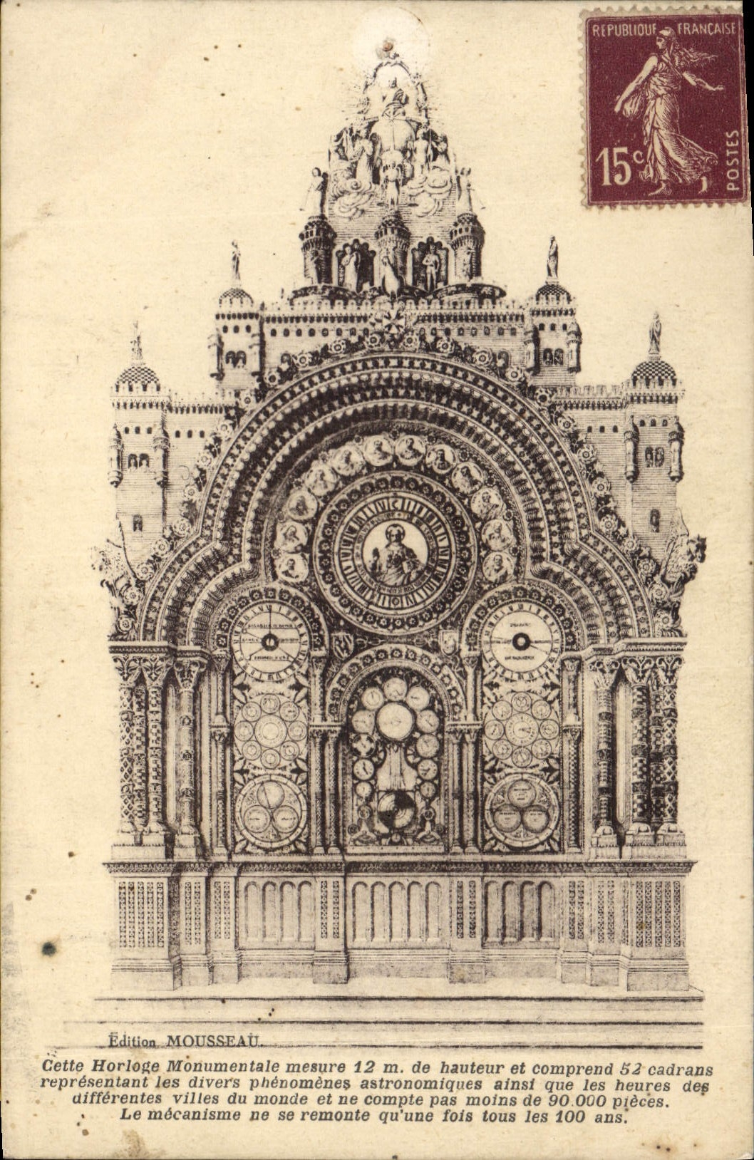 Horloge Monumentale — édition Mousseau — 15c France