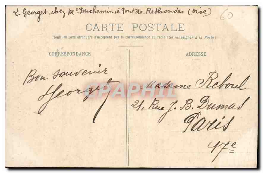 Pierrefonds — Un Coin du Château — G. Duclos, édit., à Pierrefonds — Reverso