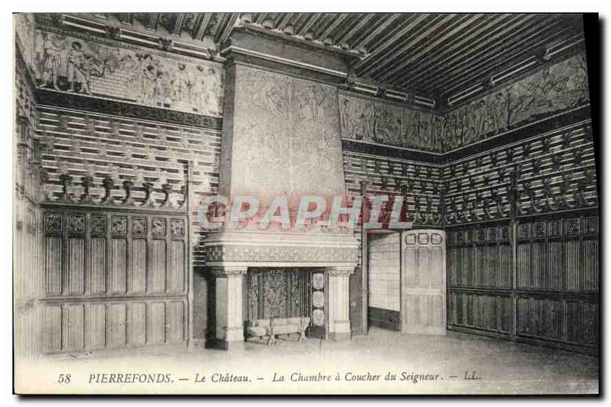 CPA Pierrefonds Le Chateau La Chambre a Coucher du Seigneur 