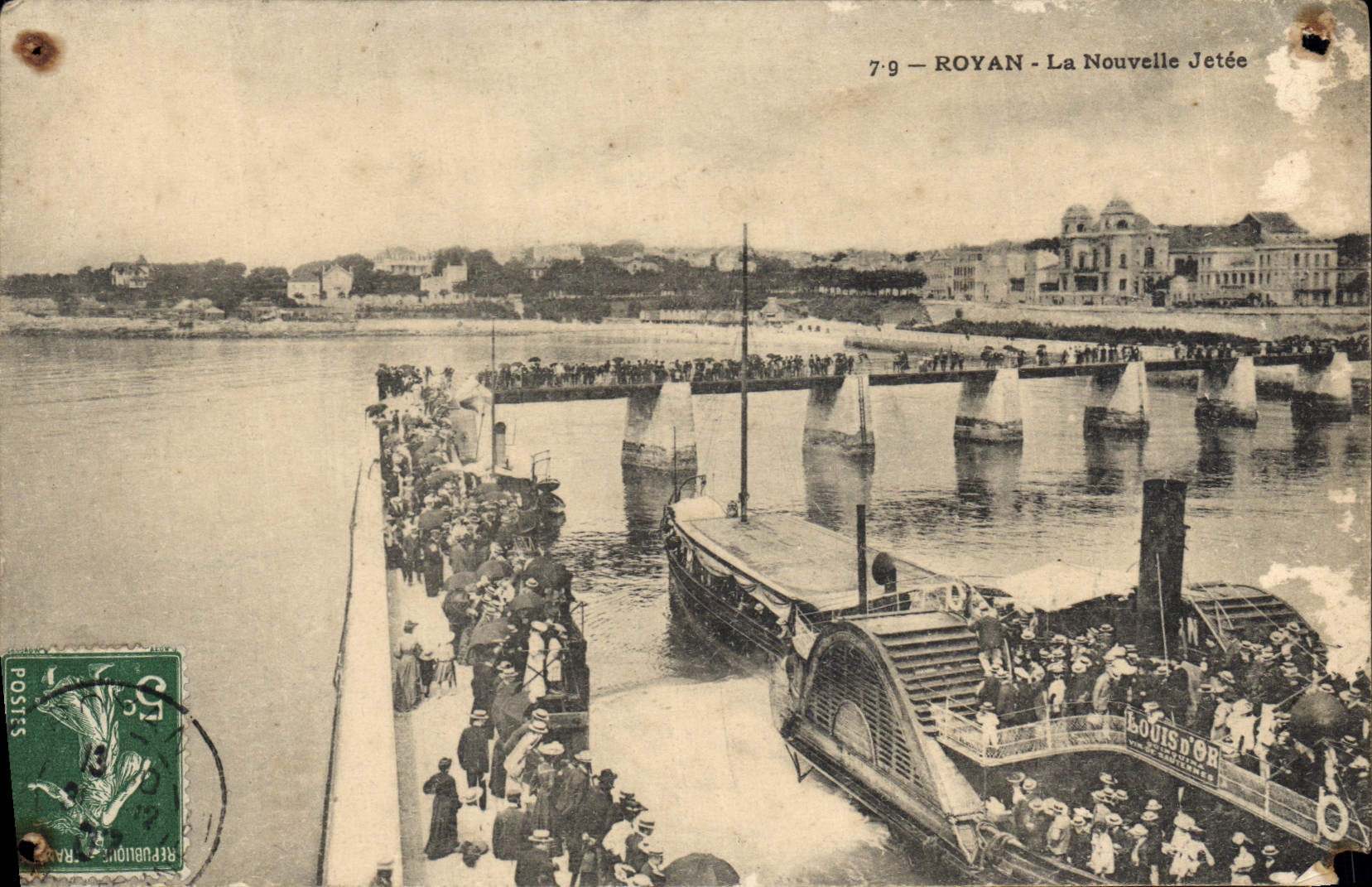 Royan - La Nouvelle Jetée — vue de la jetée et du bateau Louis d'Or, éditeur anonyme, n° 79
