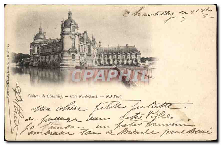 Château de Chantilly — Côté Nord-Ouest — éditeur Thomineau, Chantilly