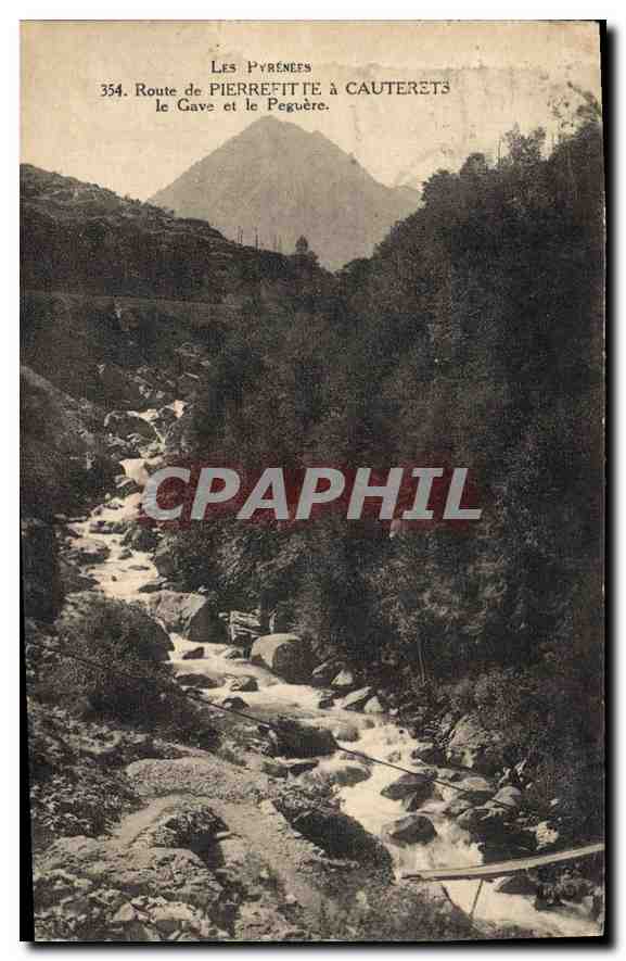CPA Route de Pierrefitte a Cauterets le Gave et le Peguere 