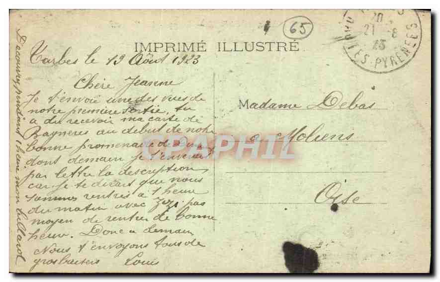 Bagnères-de-Bigorre — Gripp — Le Torrent — Éditeur Léon Bachelier-Libraire — Rückseite
