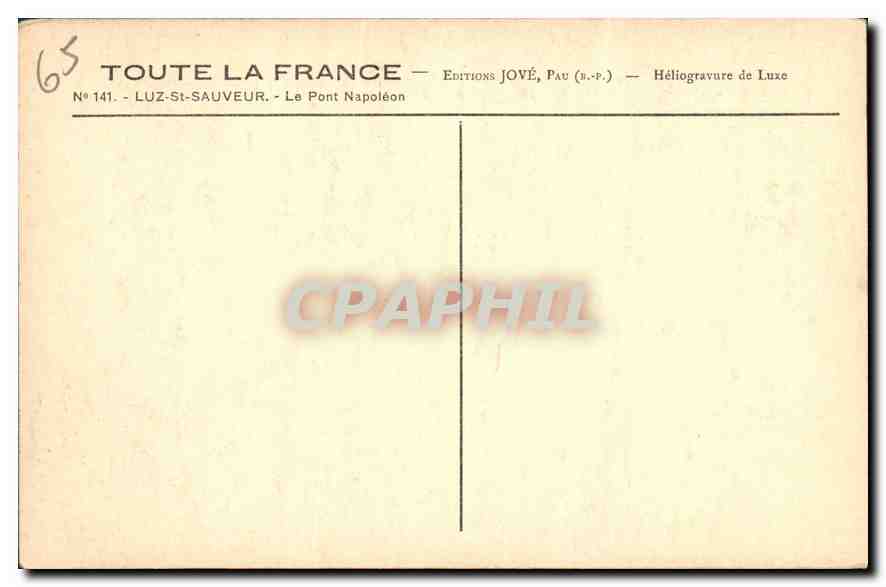 CPA Luz St Sauveur Le Pont Napoleon  — Verso