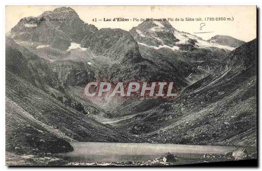 CPA Lac d'Elom Pic de le Bosse et Pic de la Sebe 