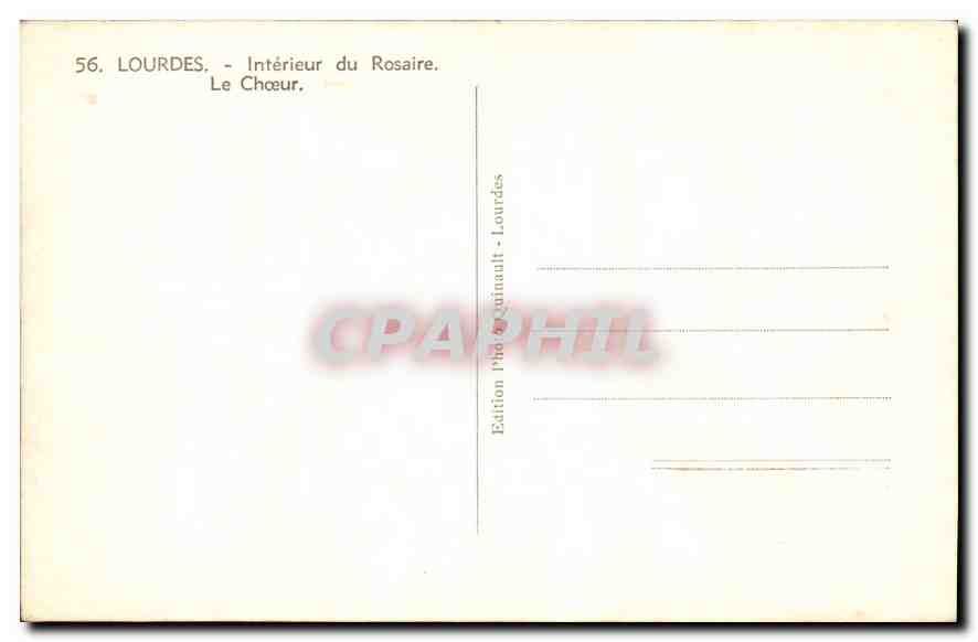 CPA Lourdes Interieur du Rosaire Le Choeur  — Verso