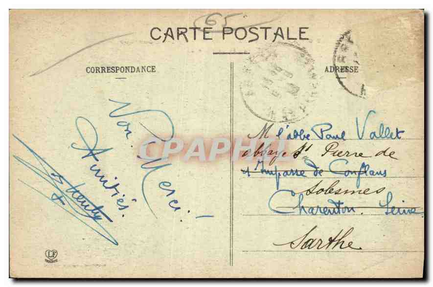CPA Haute Vallee d'Aure Route du Lac d'Orredon  — Verso