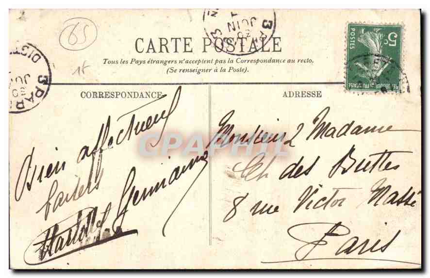 CPA Environs de Cauterets Le Pont d'Espagne  — Rückseite