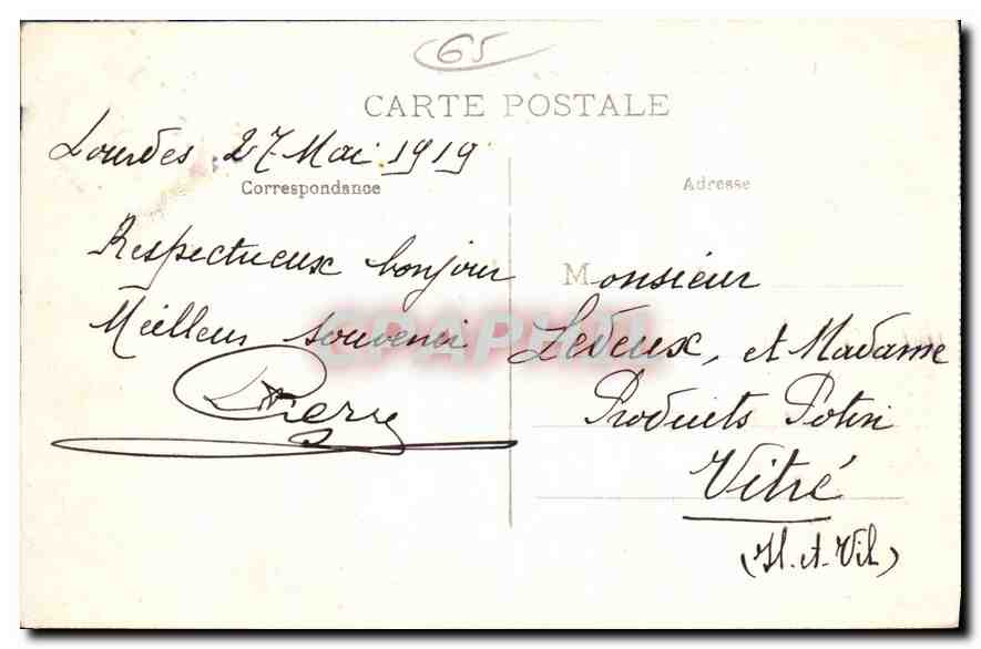 CPA Lourdes La Basilique et la Vierge Couronnee  — Verso