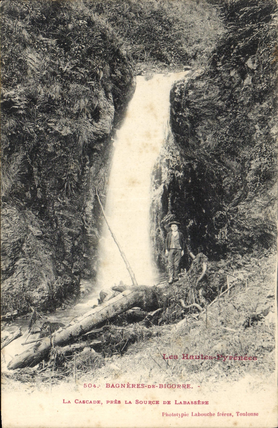 La Cascade, près la Source de Labassère — Bagnères-de-Bigorre — Phototypie Labouche frères, Toulouse