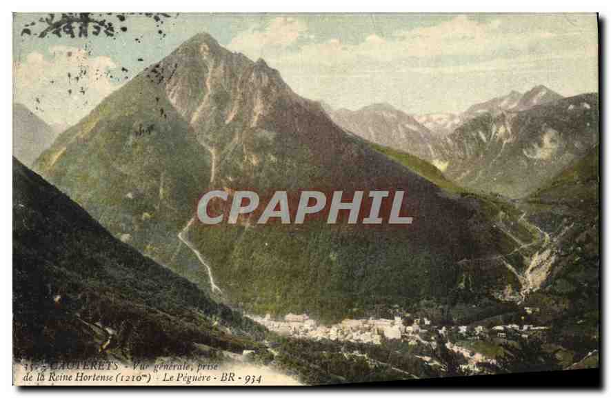 Gauterets — Vue générale prise de la Reine Hortense (1216) — Le Péguière — BR-934