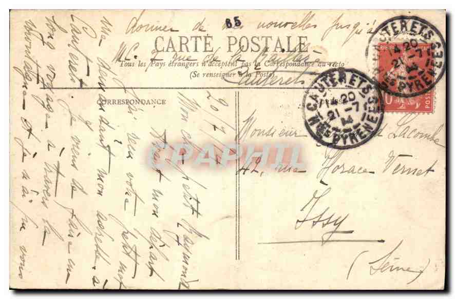 Gauterets — Vue générale prise de la Reine Hortense (1216) — Le Péguière — BR-934 — Reverso