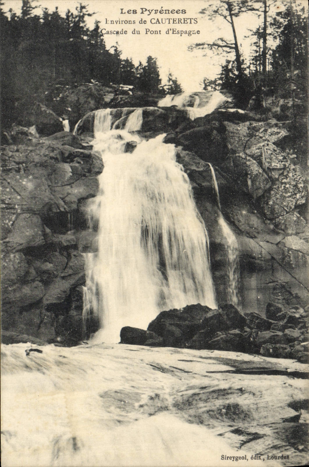 Cascade du Pont d'Espagne — Environs de Cauterets — Sireygeol, édit., Lourdes