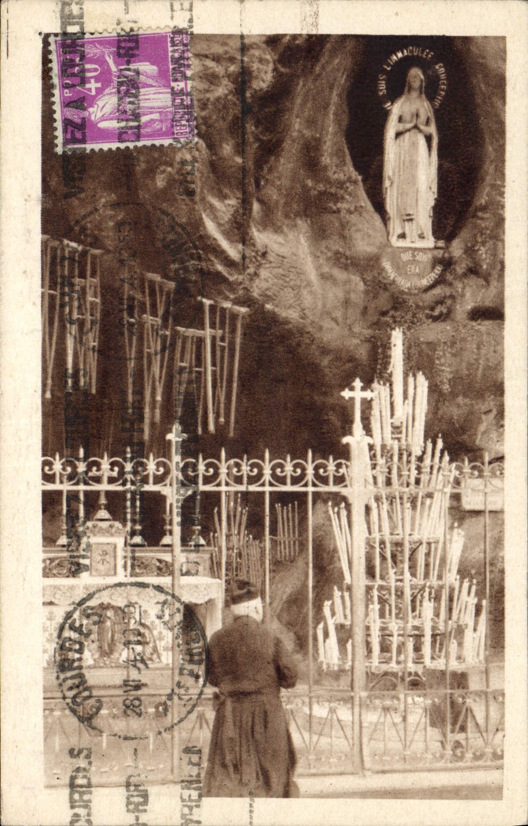 Lourdes — La Grotte et la Vierge — Edit. P. Douet - Lourdes n°65