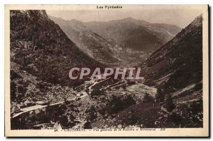 CPA Cauterets Vue generale de la Railiere et Manbourat 