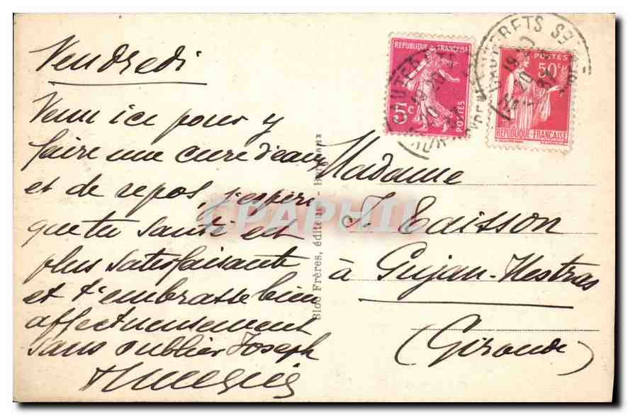 CPA Cauterets Vue generale de la Railiere et Manbourat  — Rückseite