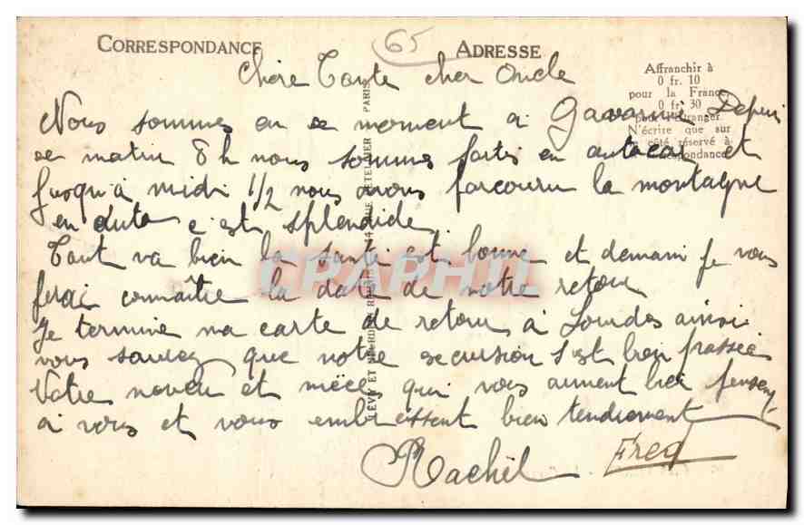 CPA Gavarnie Le Cirque  — Verso