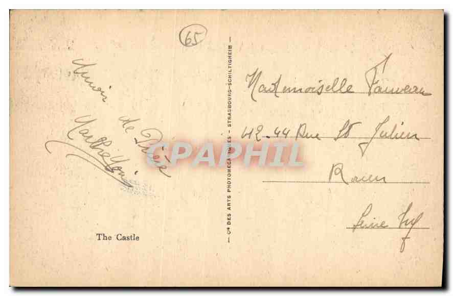CPA Lourdes Le Chateau Fort  — Verso