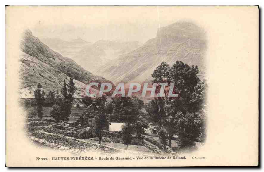 CPA Hautes Pyrenees Route de Gavarnie Vue de la Breche de Roland 