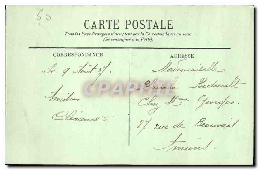 CPA Compiegne Le Chateau Une Salle des petits appartements  — Rückseite