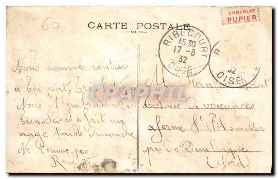 CPA Le Palais de Compiegne  — Rückseite