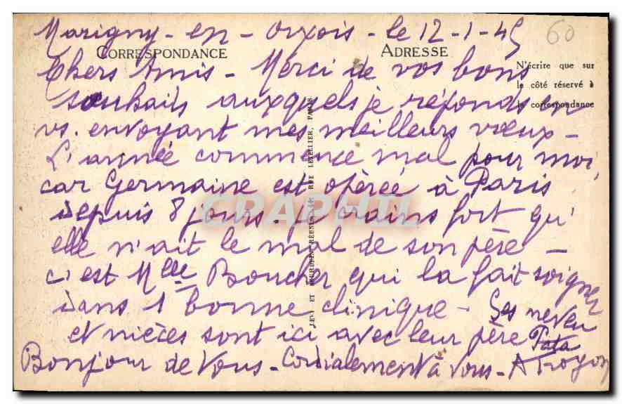 CPA Compiegne Le Chateau Salle a Manger de Familie  — Rückseite