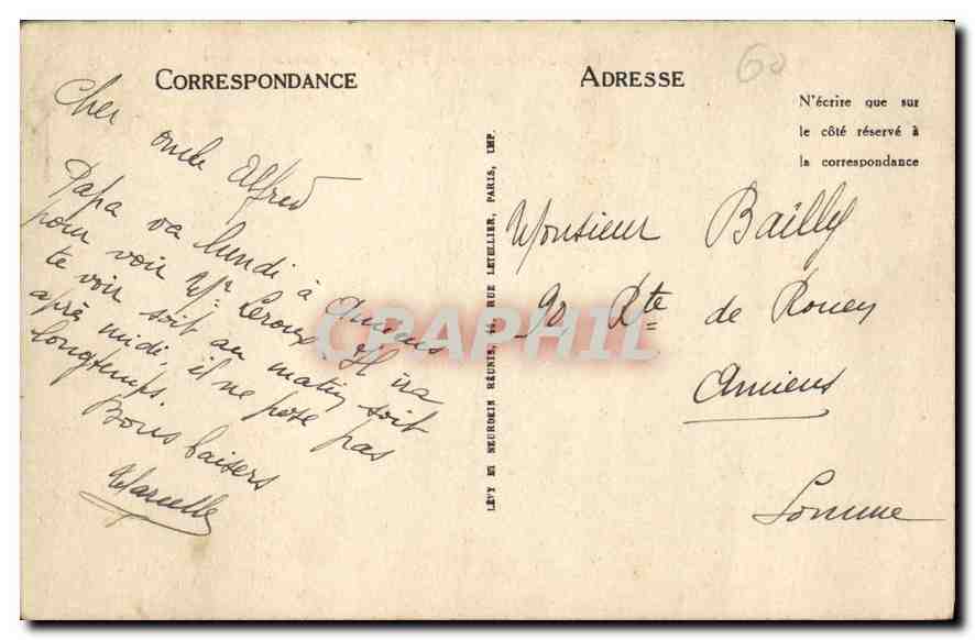 CPA Chateau de Chantilly L'lle d'Amour  — Rückseite