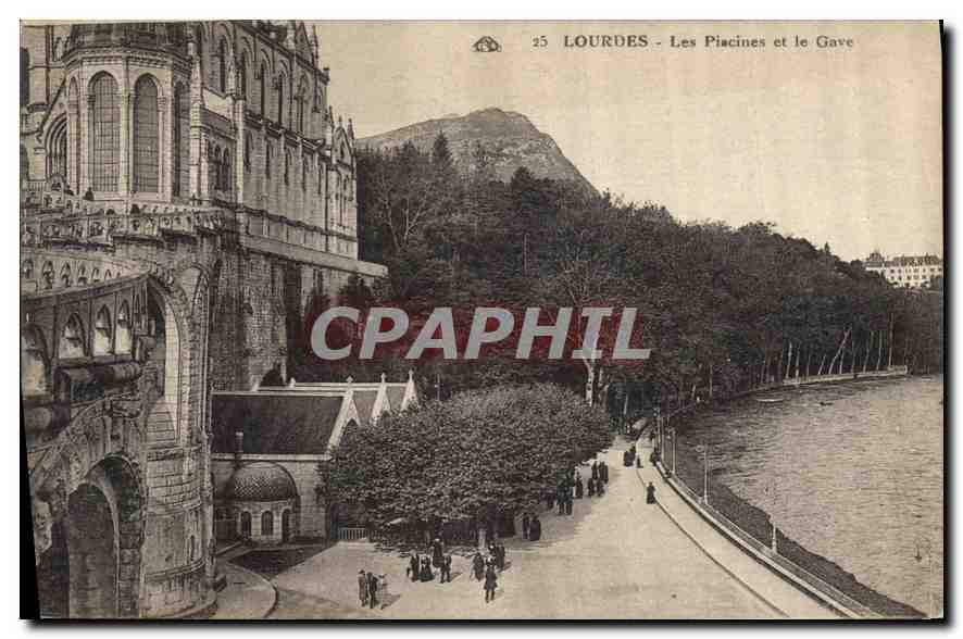 CPA Lourdes Les Piscines et le Gave 