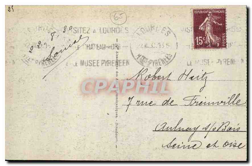 CPA Luz Eglise des Templiers  — Rückseite