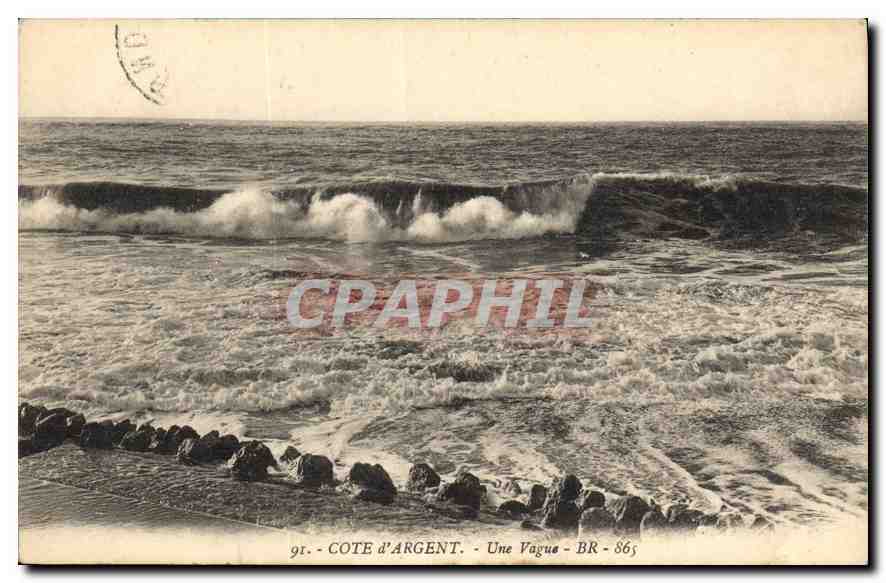 CPA Cote d'Argent Une Vague 