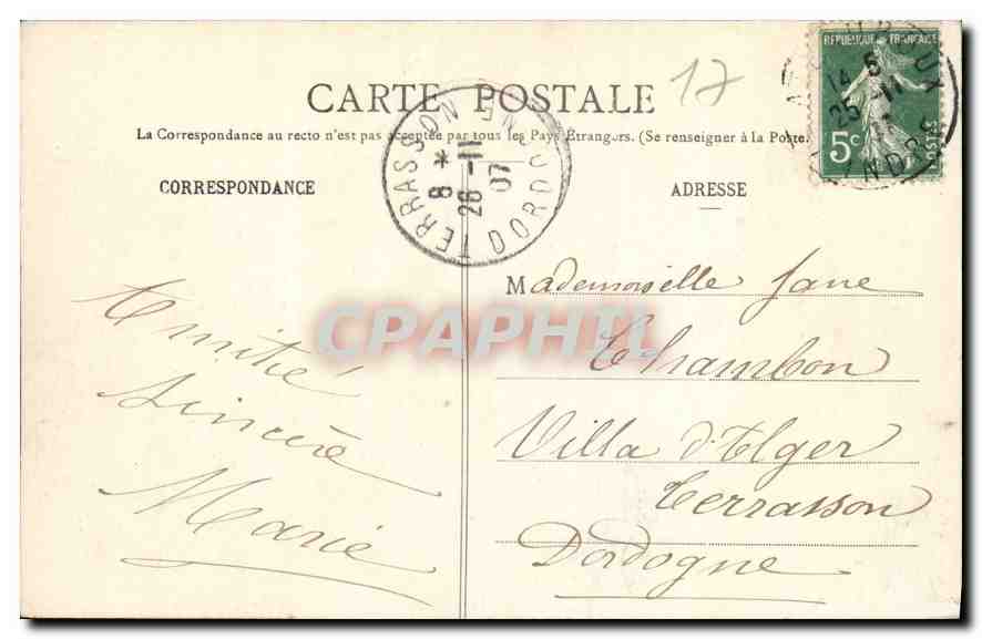 CPA Royan Le Casino Municipal  — Verso