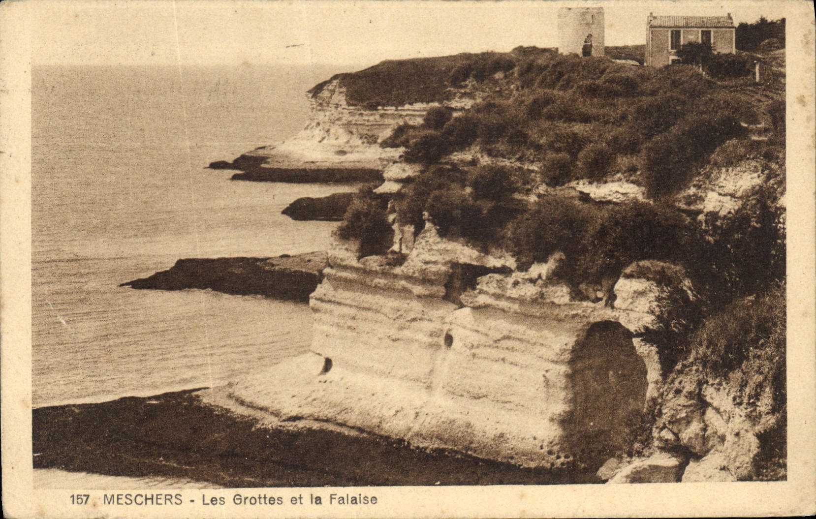 CPA Meschers Les Grottes et la Falaise 