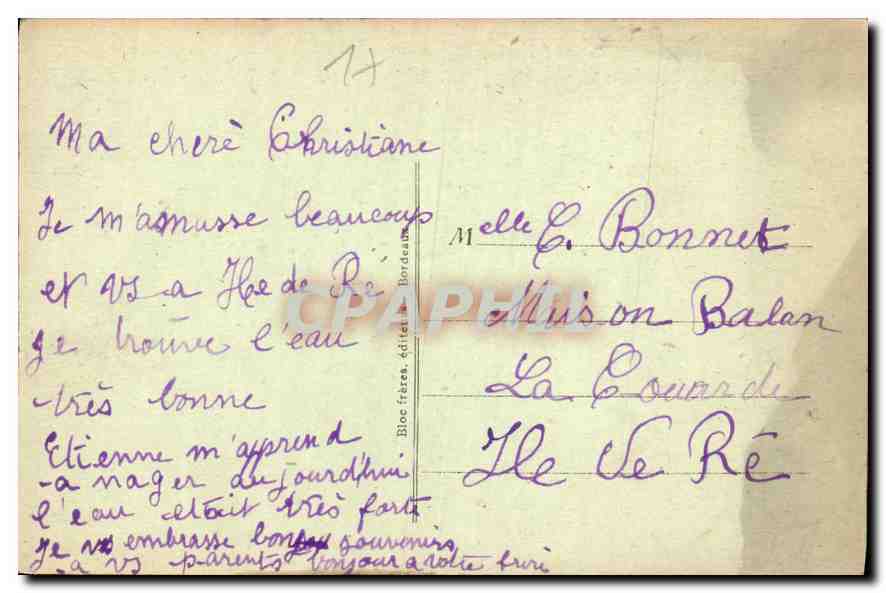 CPA Royan Cote d'Argent Les Rochers de Vallieres  — Rückseite