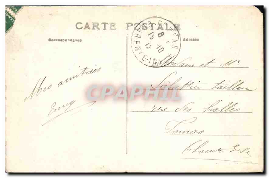 CPA Loulay Charente Inf Le Groupe scolaire  — Rückseite