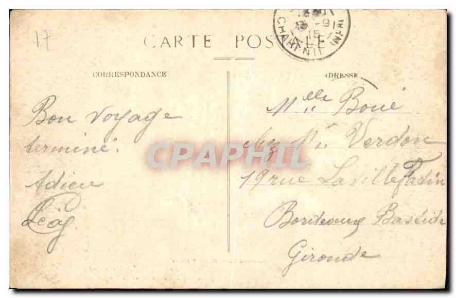 CPA Jonzac Ch Inf Paysages des Bords dela Seugne  — Back