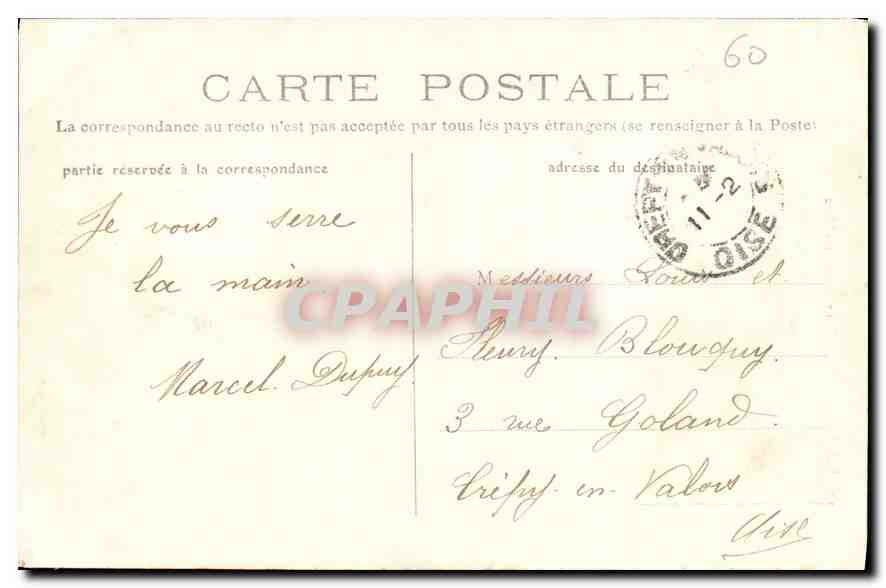CPA Compiegne Tour Jeanne d'Arc  — Rückseite