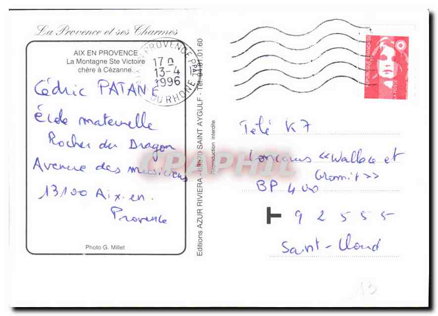 Aix en Provence — view of Mount Sainte-Victoire — Editions AZUR AYGULF — Back