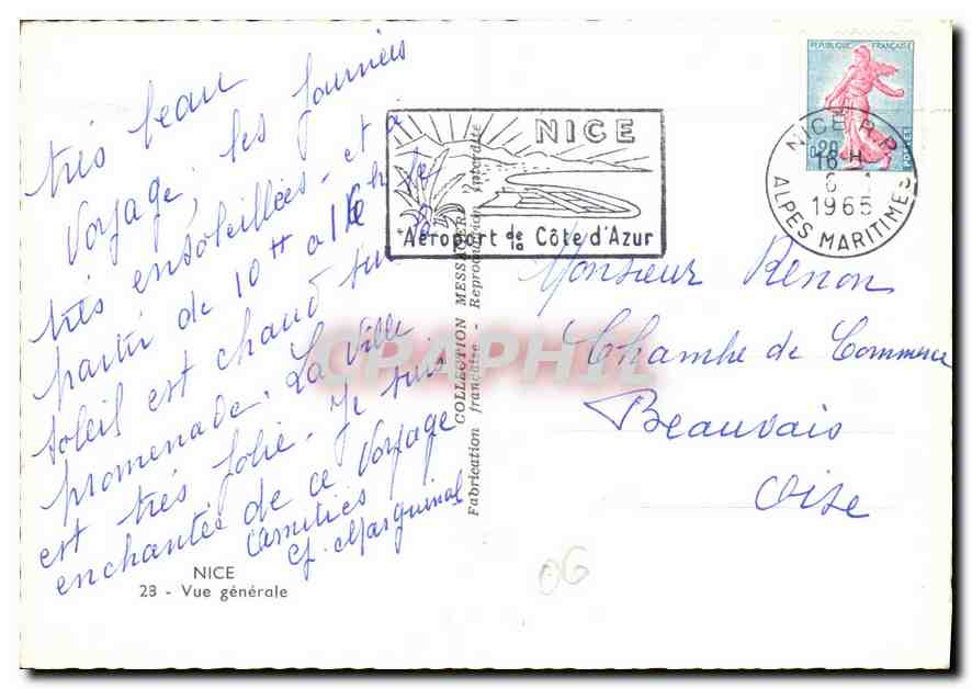 CPM Nice Vue generale  — Verso