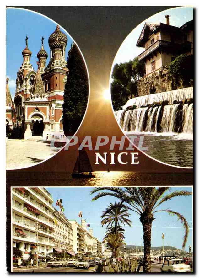 CPM Nice Eglise Russe Cascade de Gairaut Promenade des Anglais 
