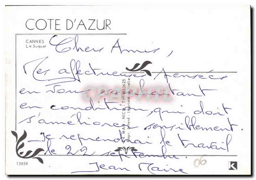 CPM Le Suquet Cannes  — Rückseite