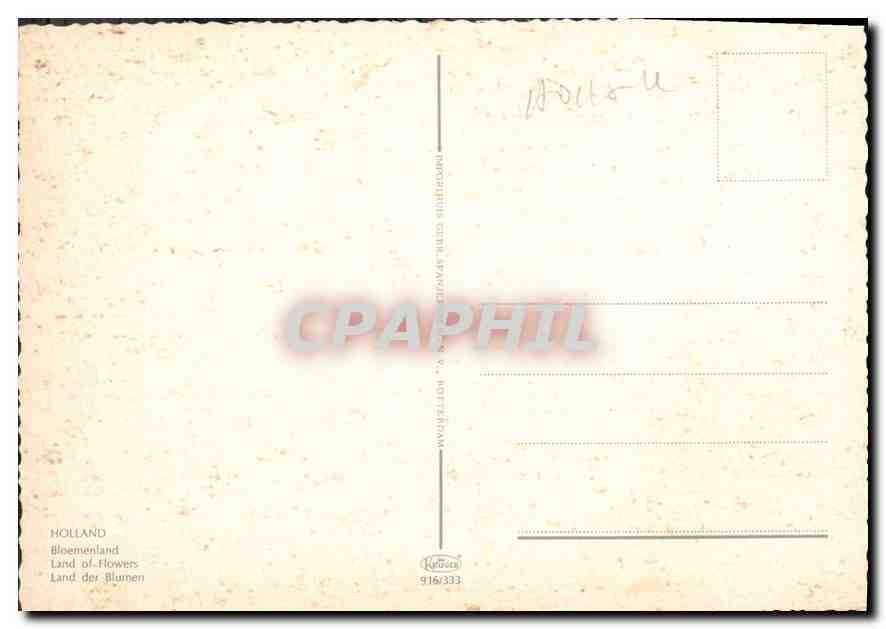 CPM Holland Land of flowers  — Rückseite